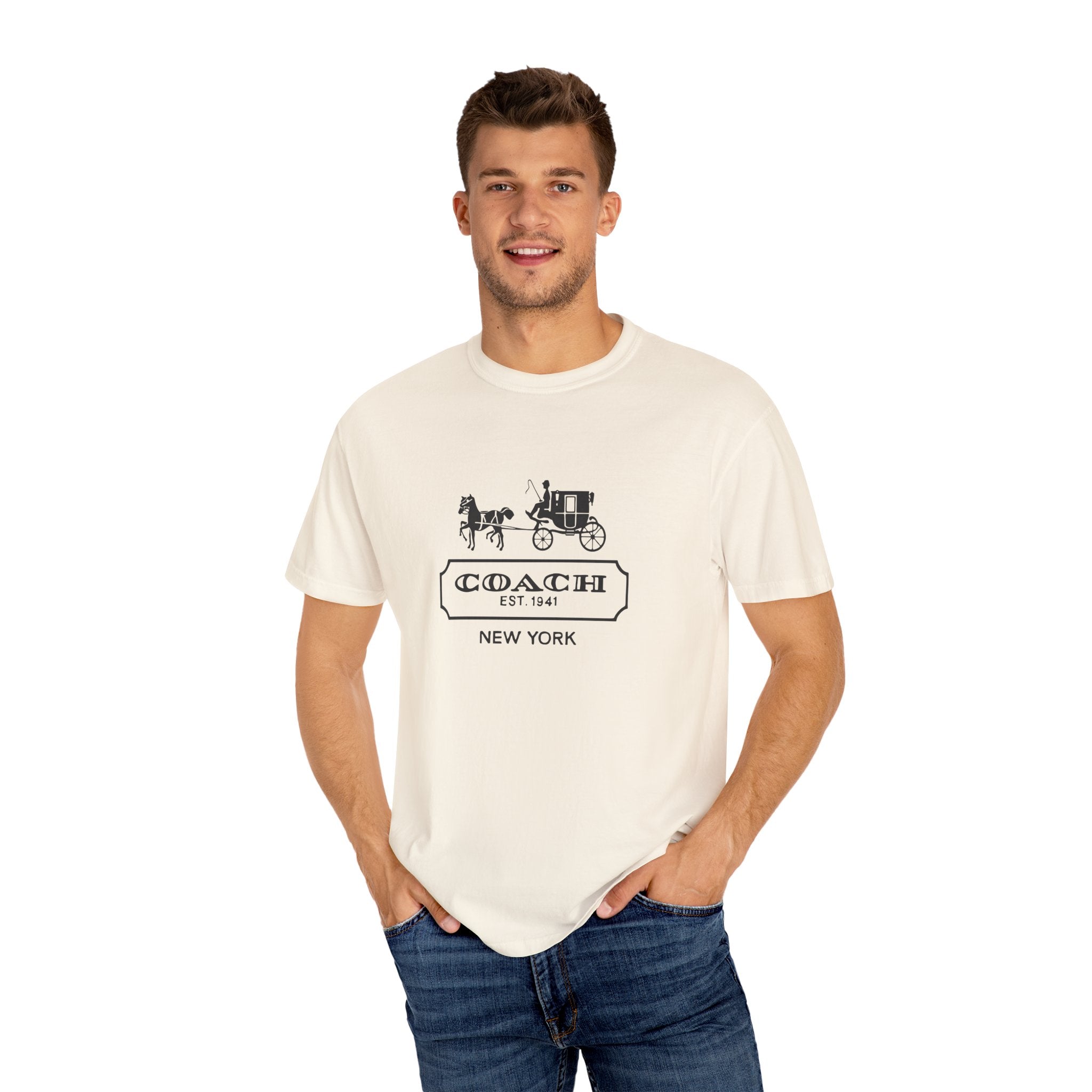 New York Coach Graphic Tee, Vintage-Inspired, Unisex