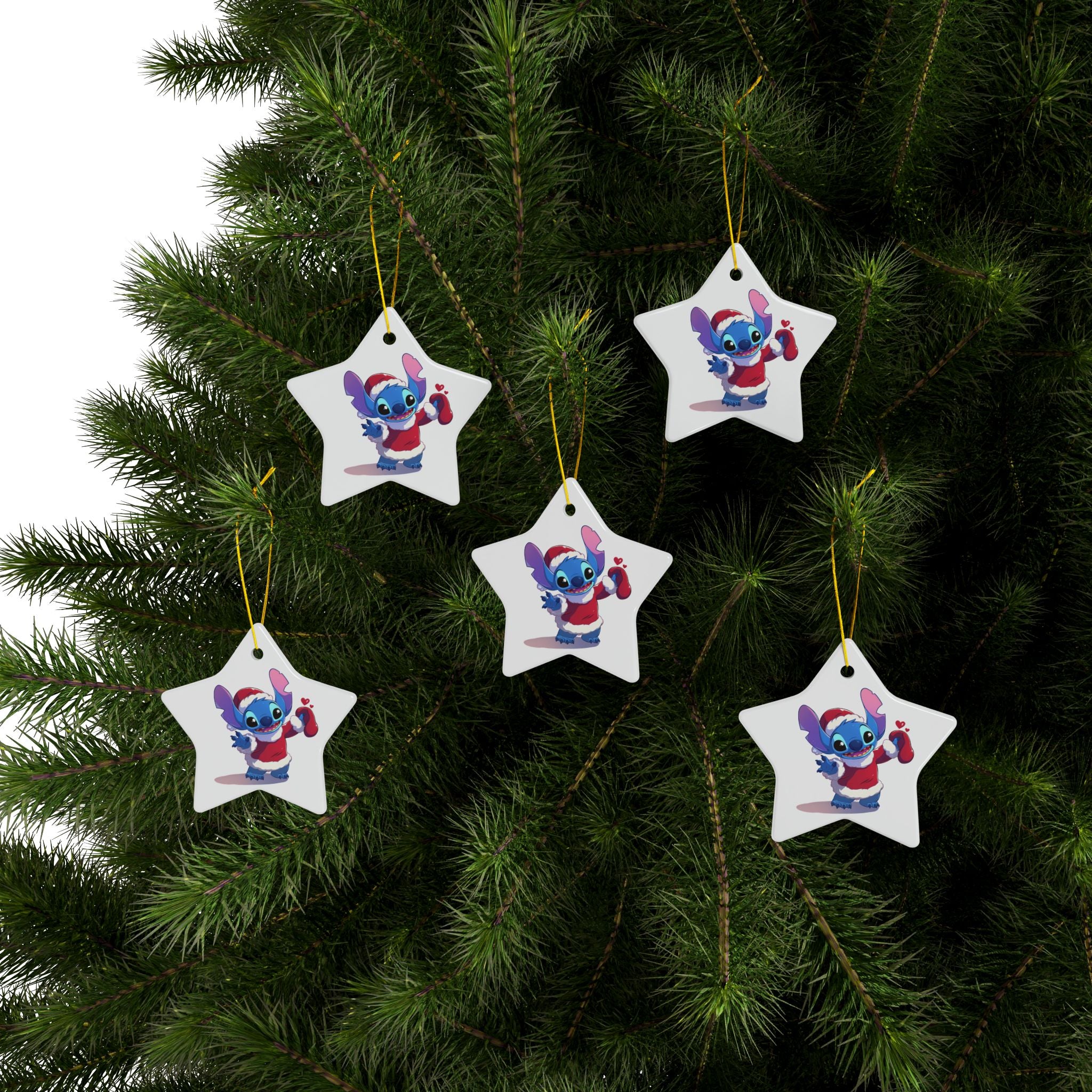 Stitch Ceramic Ornaments, 2-Side Print