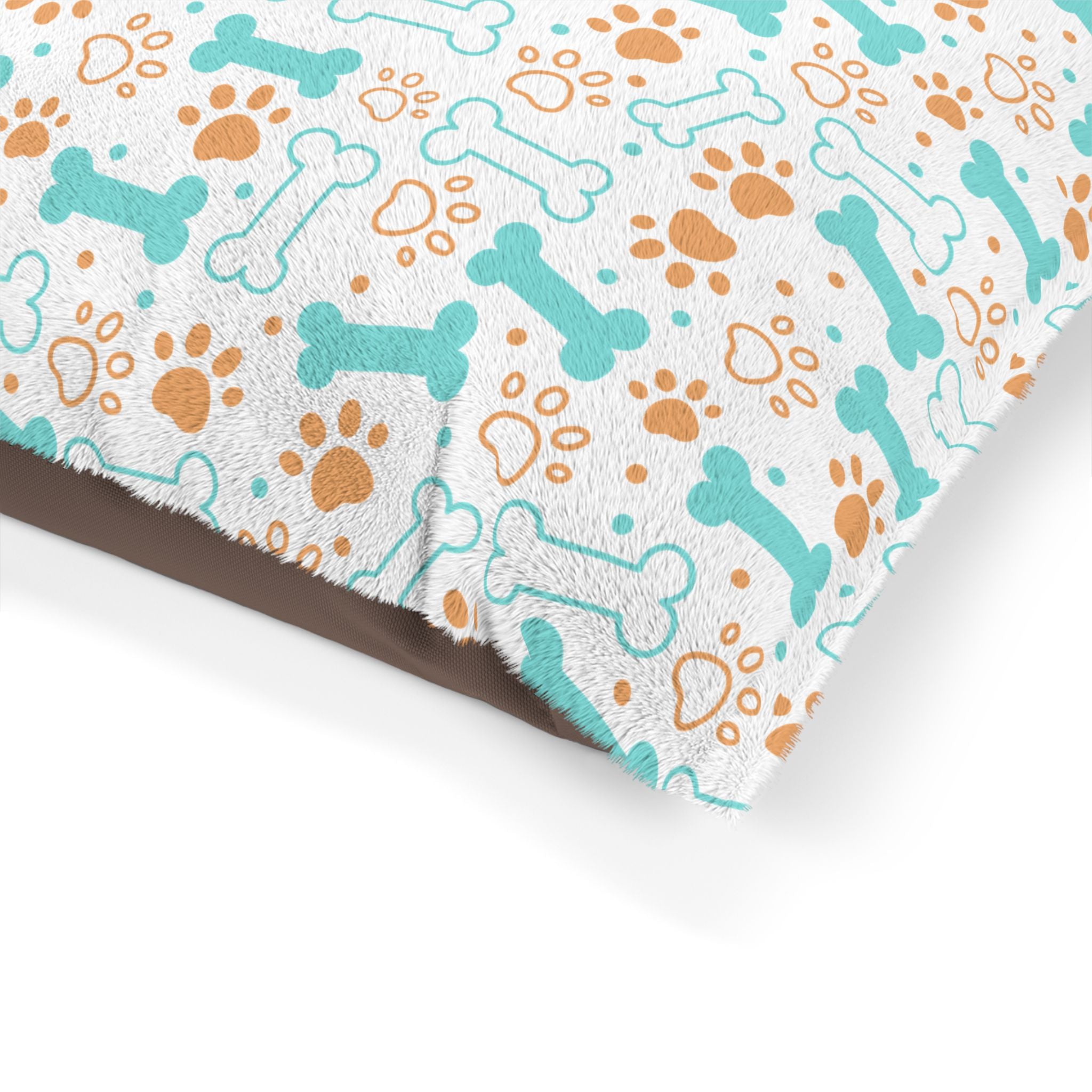Cozy Dog Pet Bed with Playful Bone and Paw Print Design