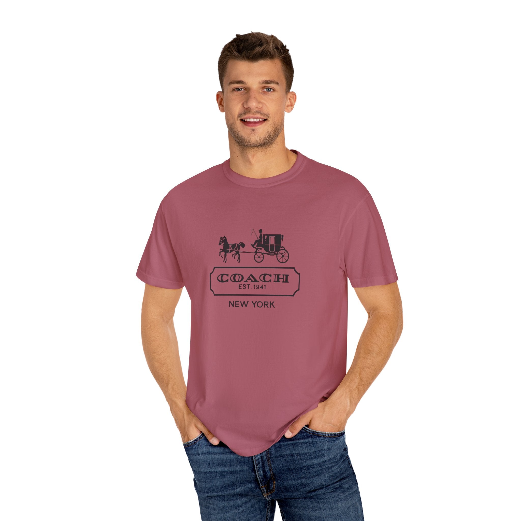 New York Coach Graphic Tee, Vintage-Inspired, Unisex