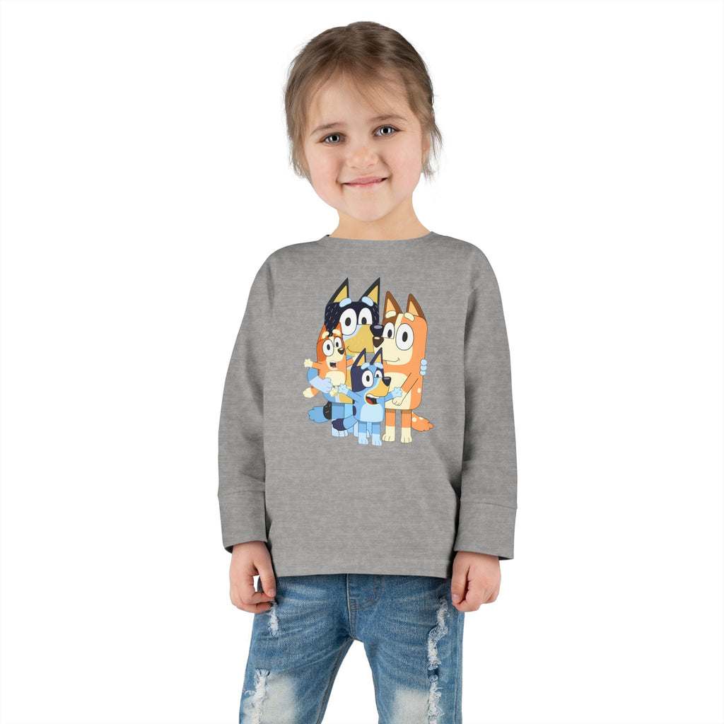 Cute Bluey Family, Toddler Long Sleeve Tee