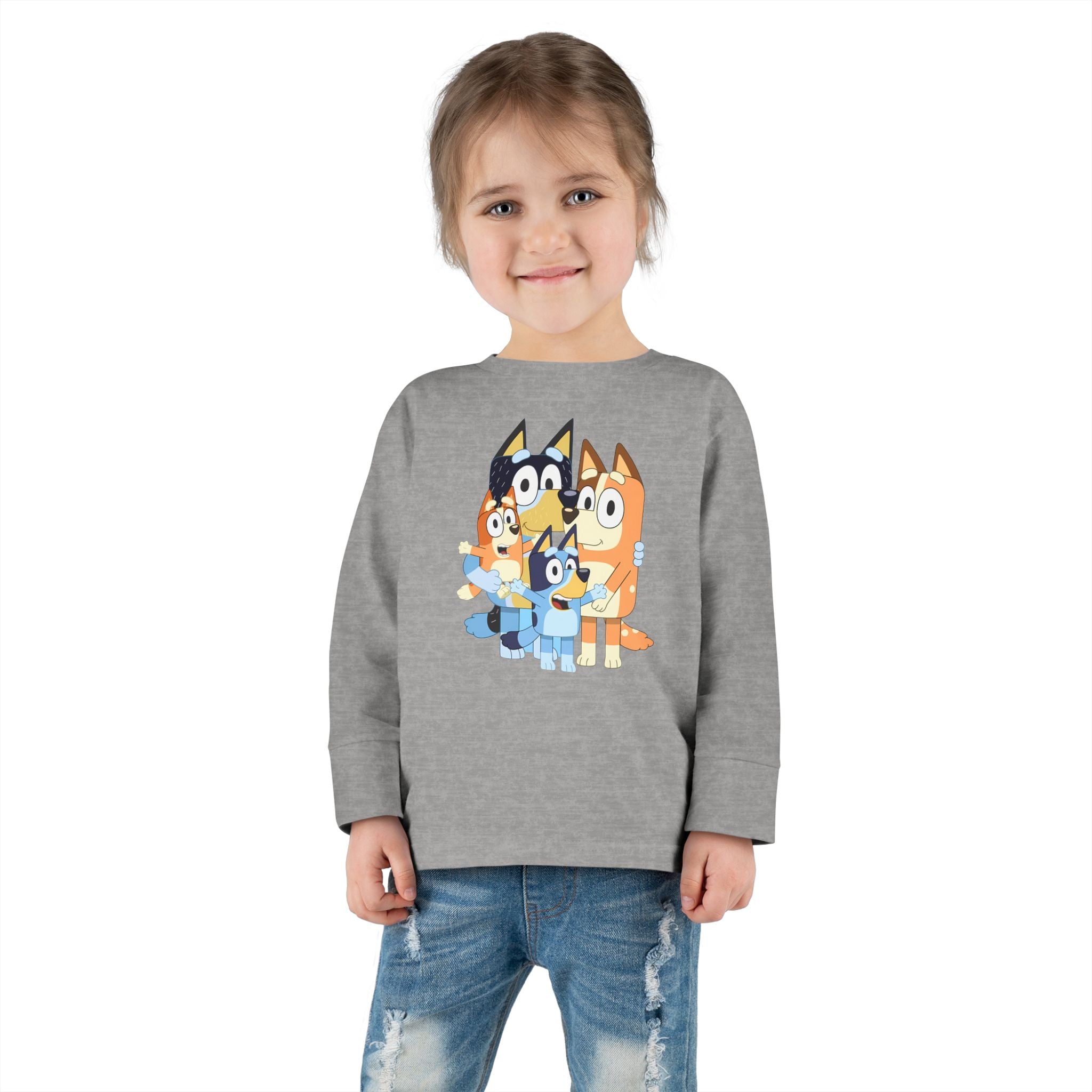 Cute Bluey Family, Toddler Long Sleeve Tee