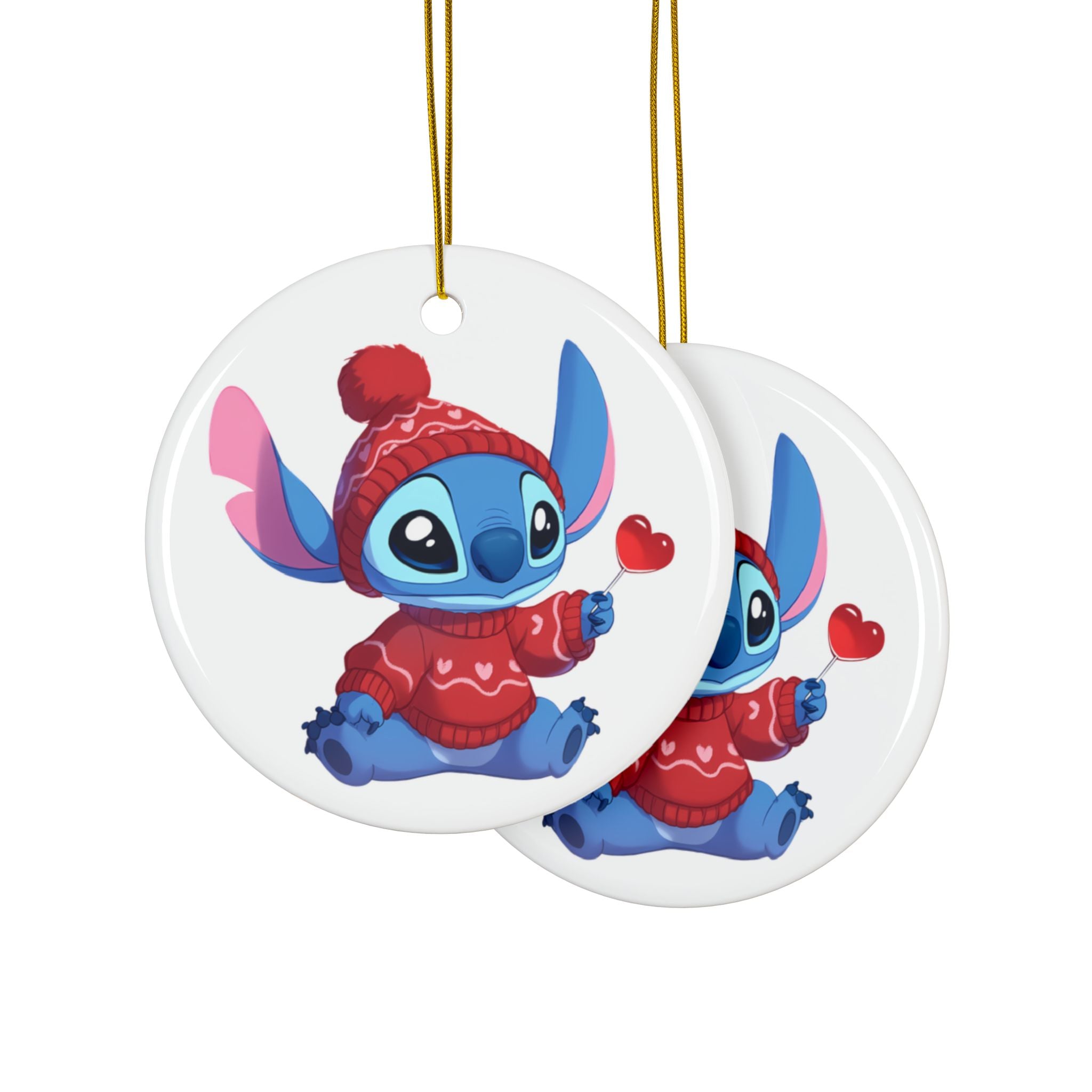 Stitch Ceramic Ornaments, 2-Side Print