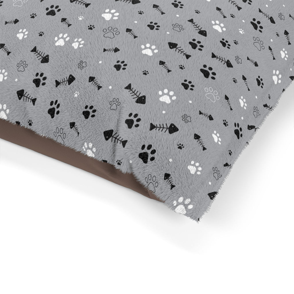 Cozy Pet Bed with Paw Print Design