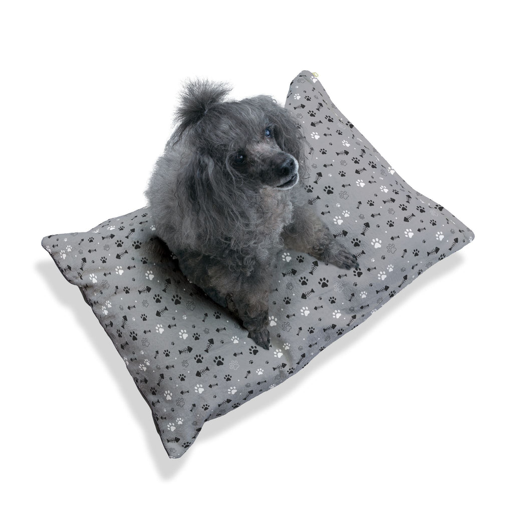 Cozy Pet Bed with Paw Print Design