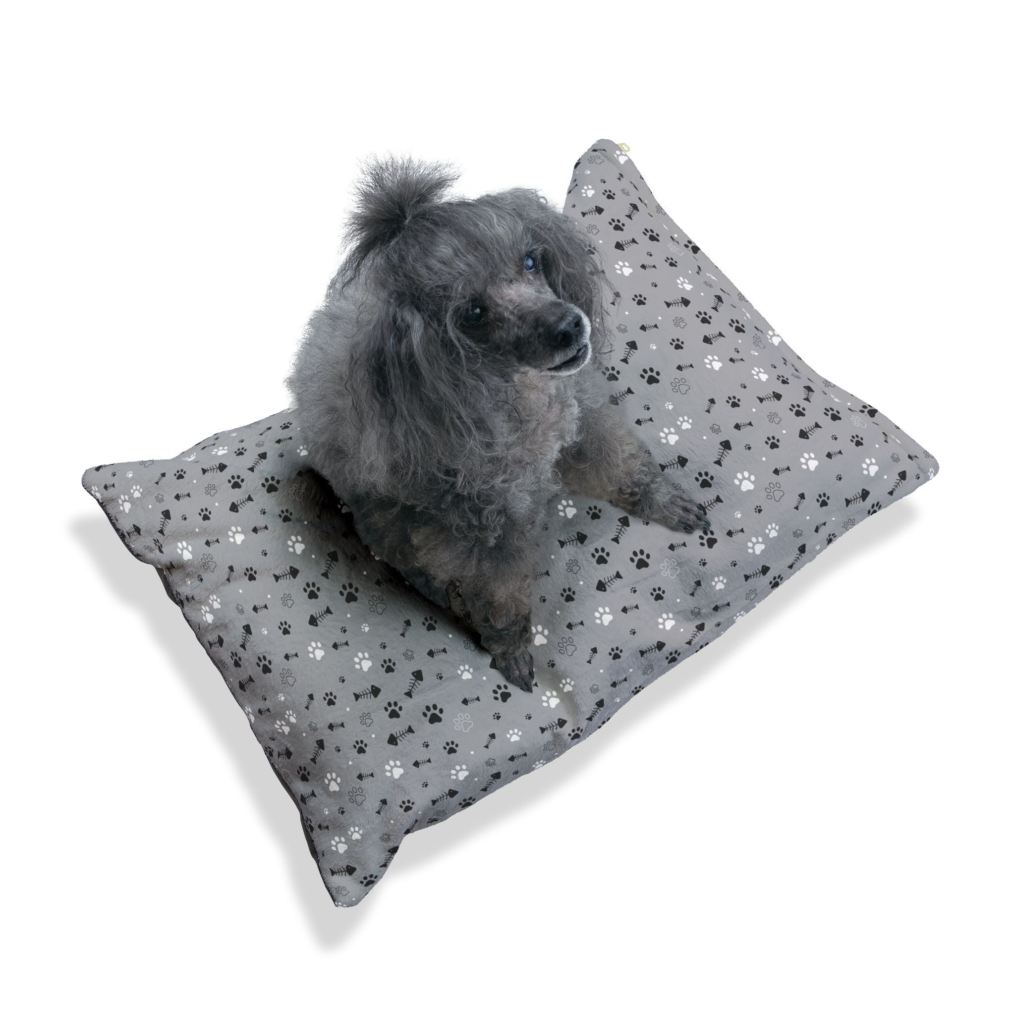 Cozy Pet Bed with Paw Print Design