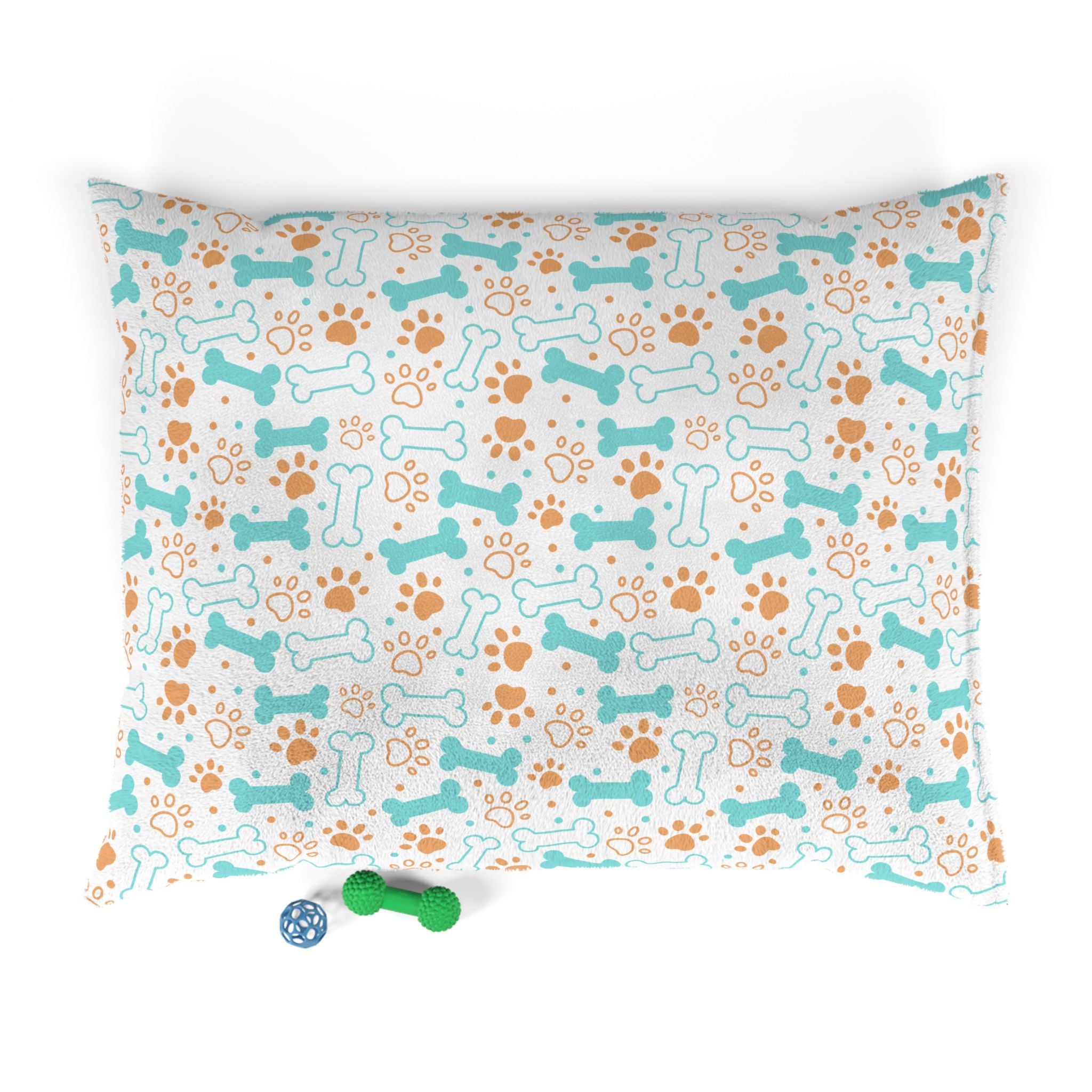 Cozy Dog Pet Bed with Playful Bone and Paw Print Design