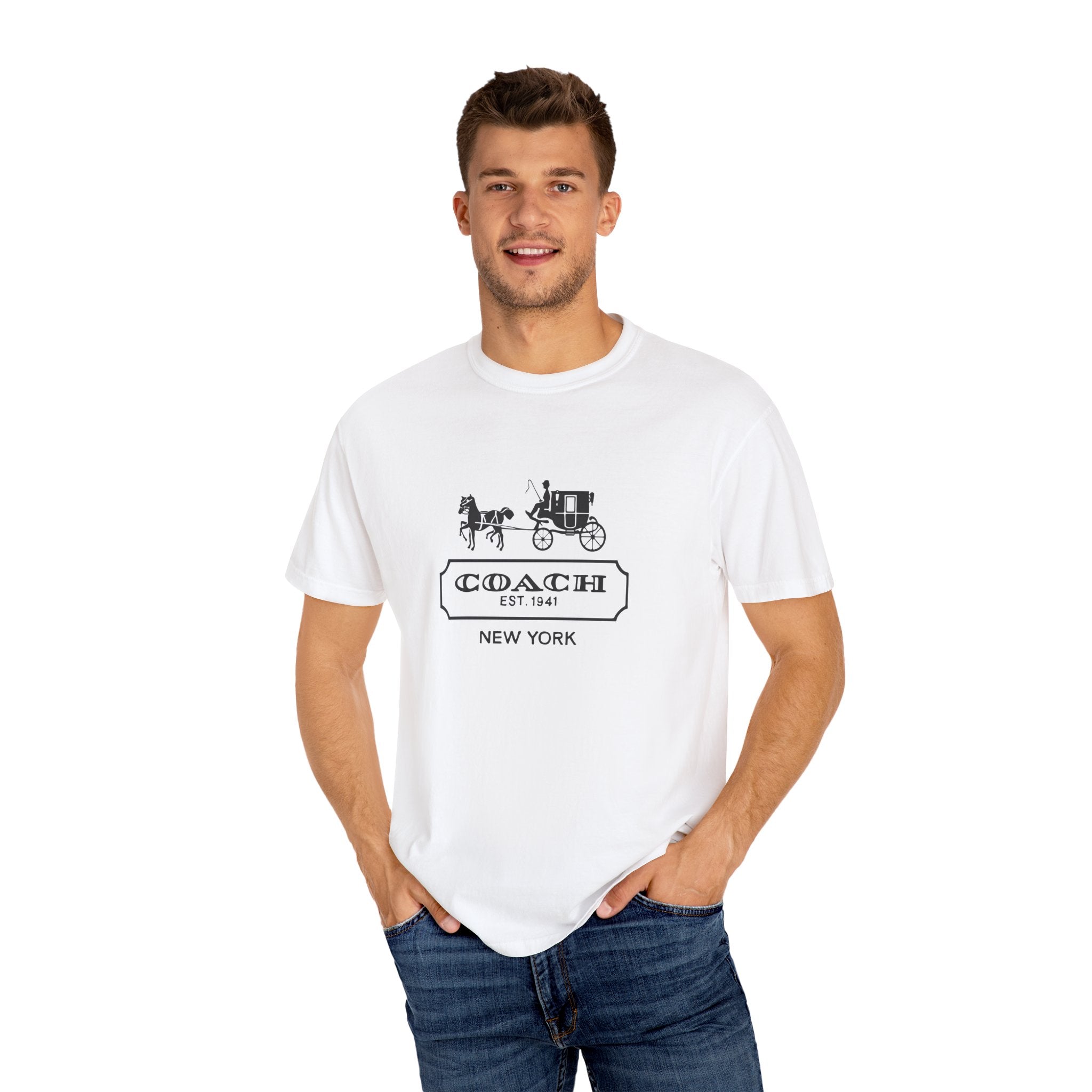 New York Coach Graphic Tee, Vintage-Inspired, Unisex