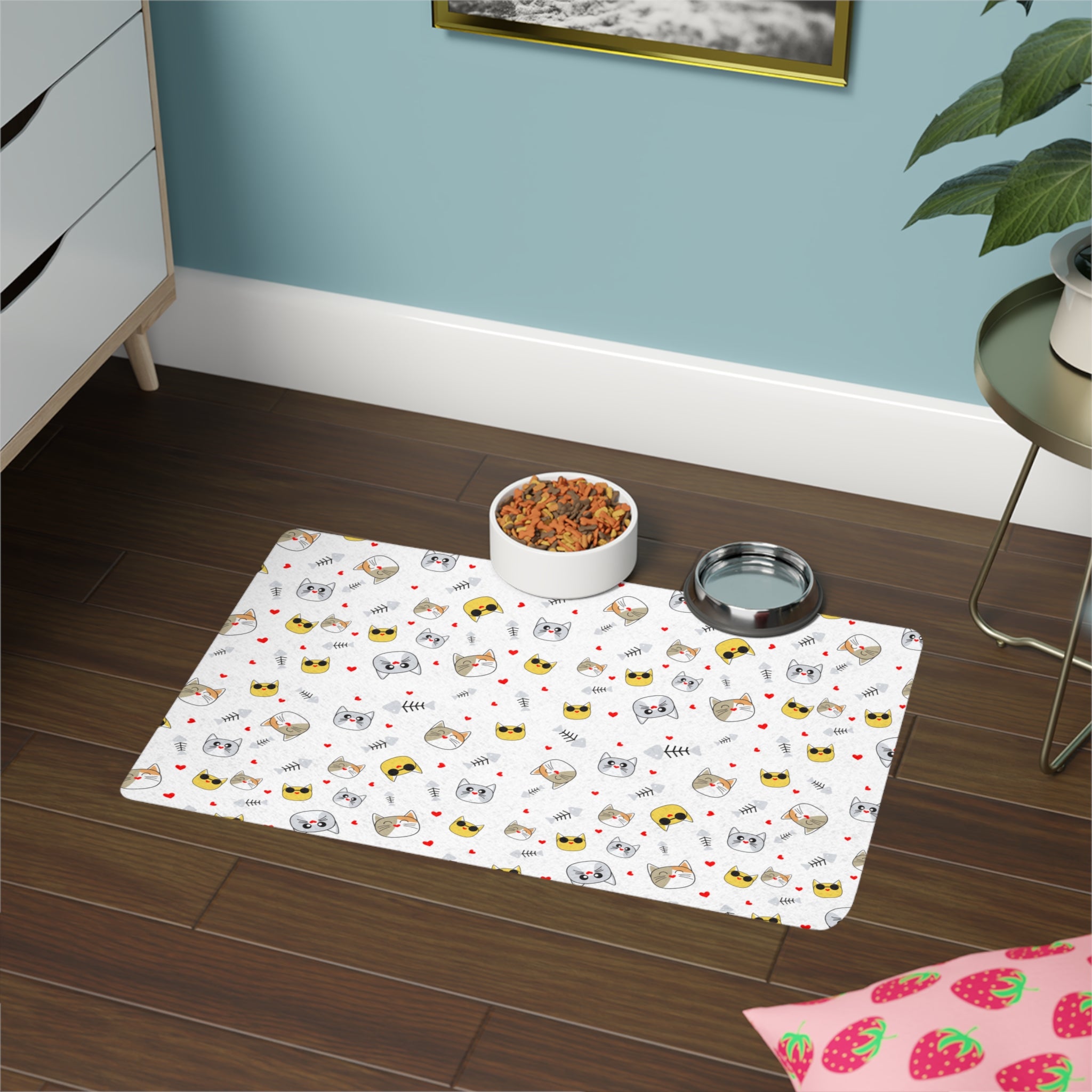 Cute Cat Food Mat
