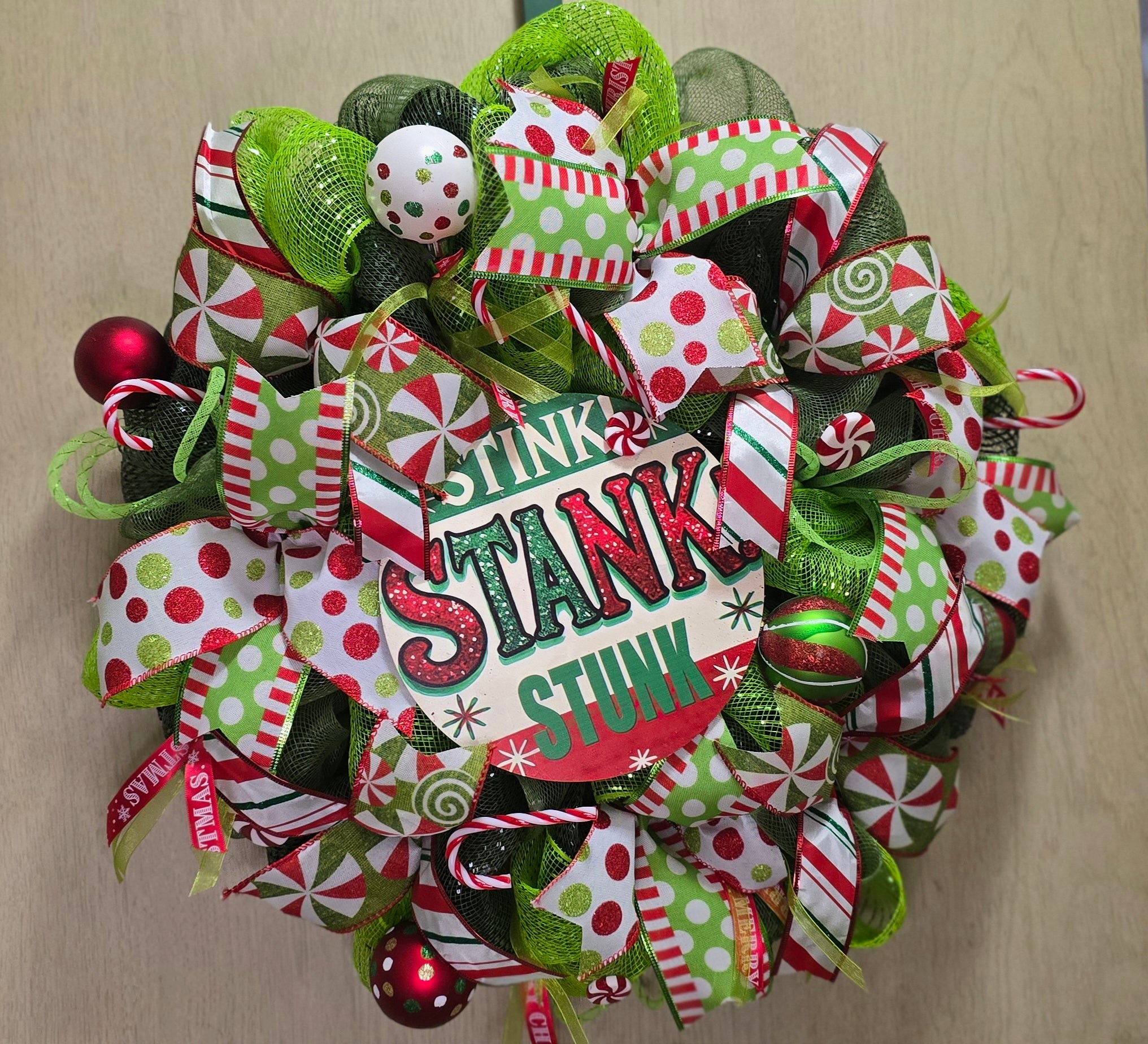 Grinch Stink, Stank, Stunk wreath