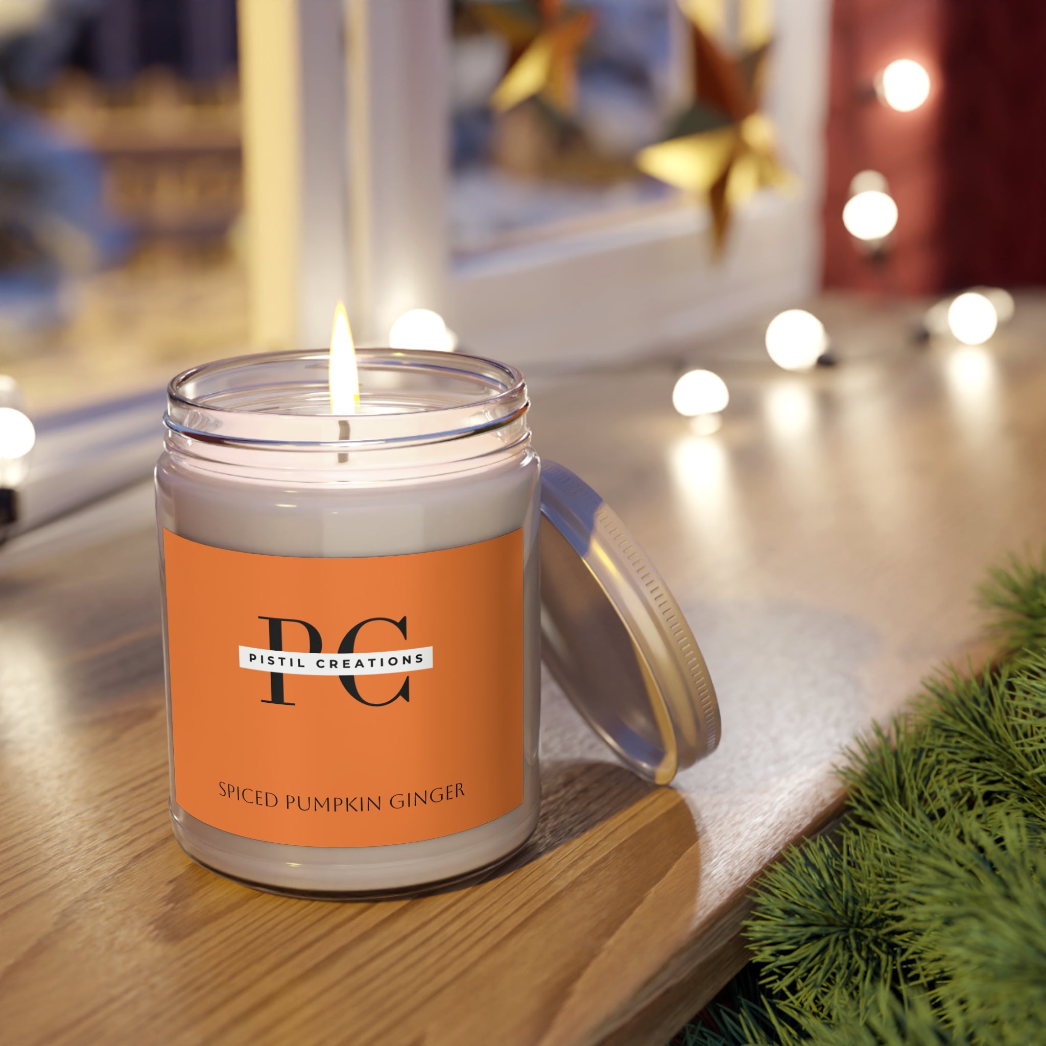 Spiced Pumpkin Ginger, Fresh Balsam pine, Vanilla, Scented Soy Candle