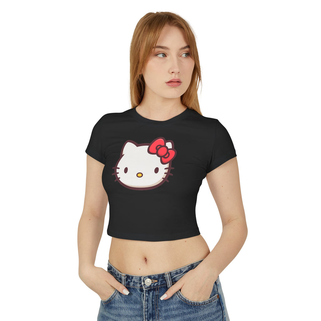 Hello Kitty Women's Baby Tee, Cropped Shirt
