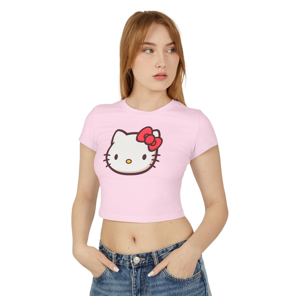 Hello Kitty Women's Baby Tee, Cropped Shirt