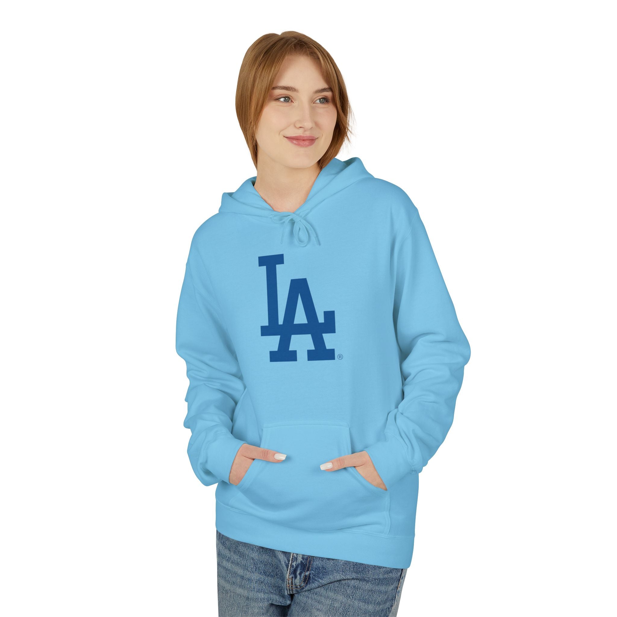LA Dodgers Inspired Unisex Midweight Softstyle Fleece Hoodie