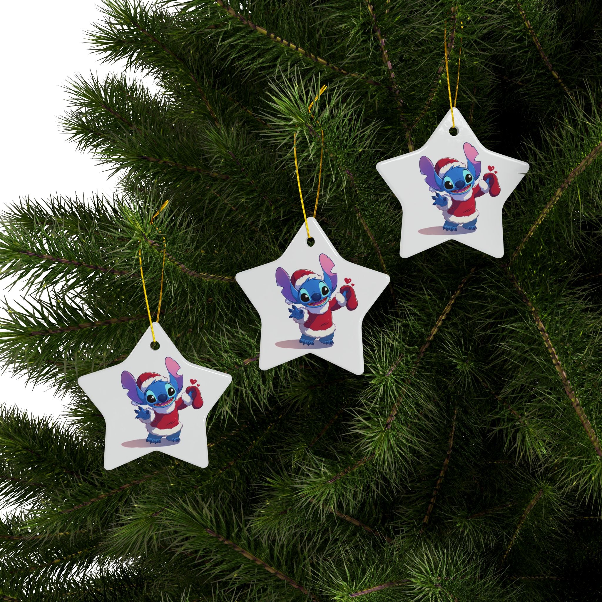 Stitch Ceramic Ornaments, 2-Side Print