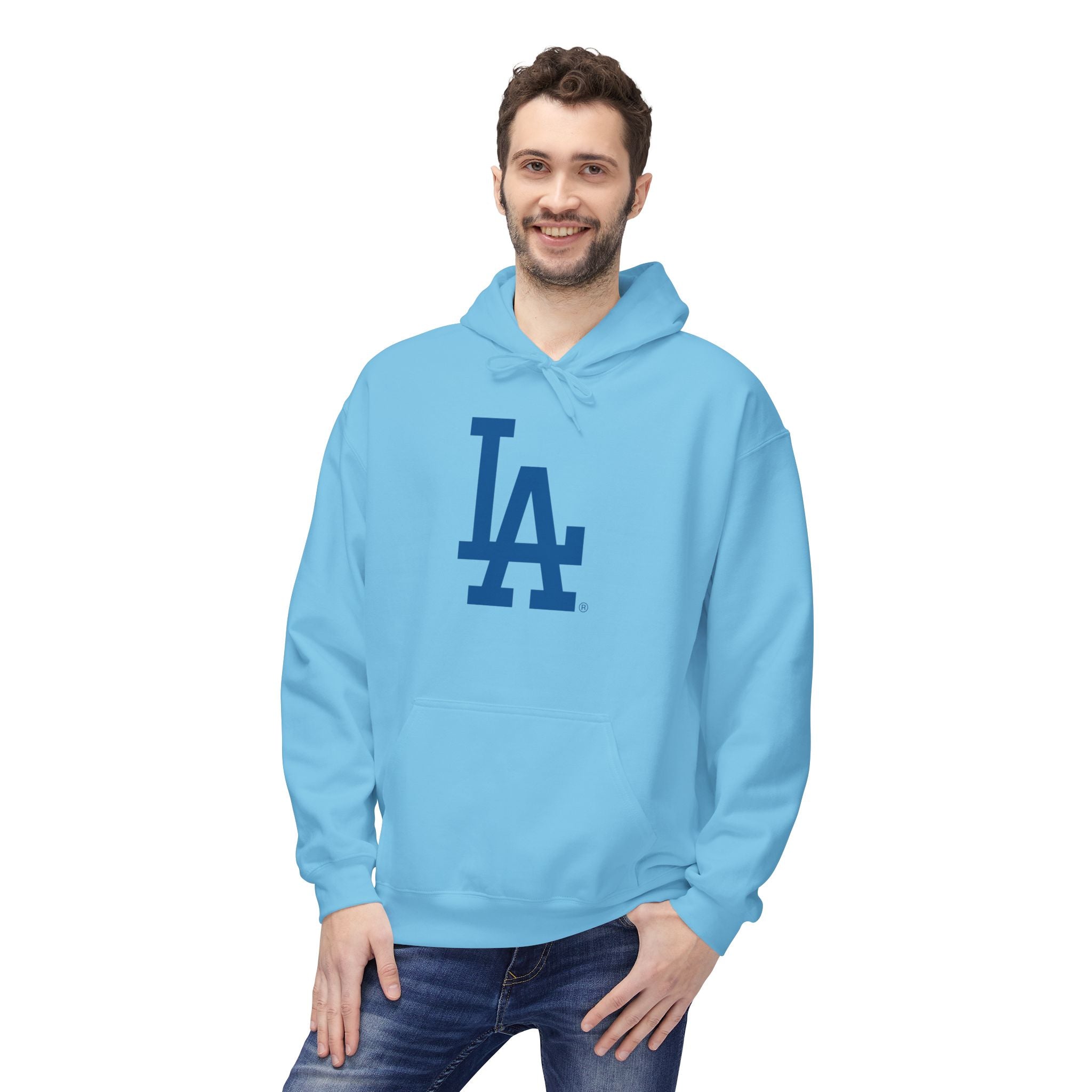 LA Dodgers Inspired Unisex Midweight Softstyle Fleece Hoodie