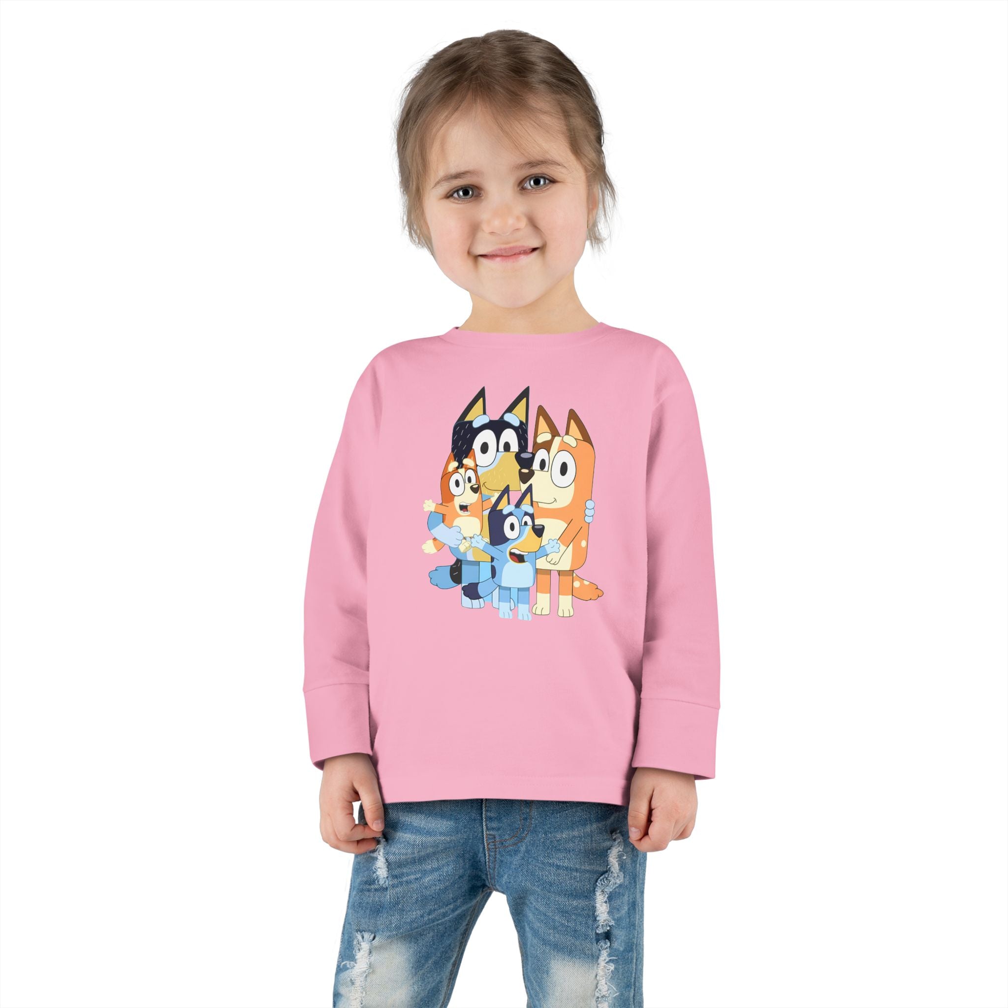 Cute Bluey Family, Toddler Long Sleeve Tee