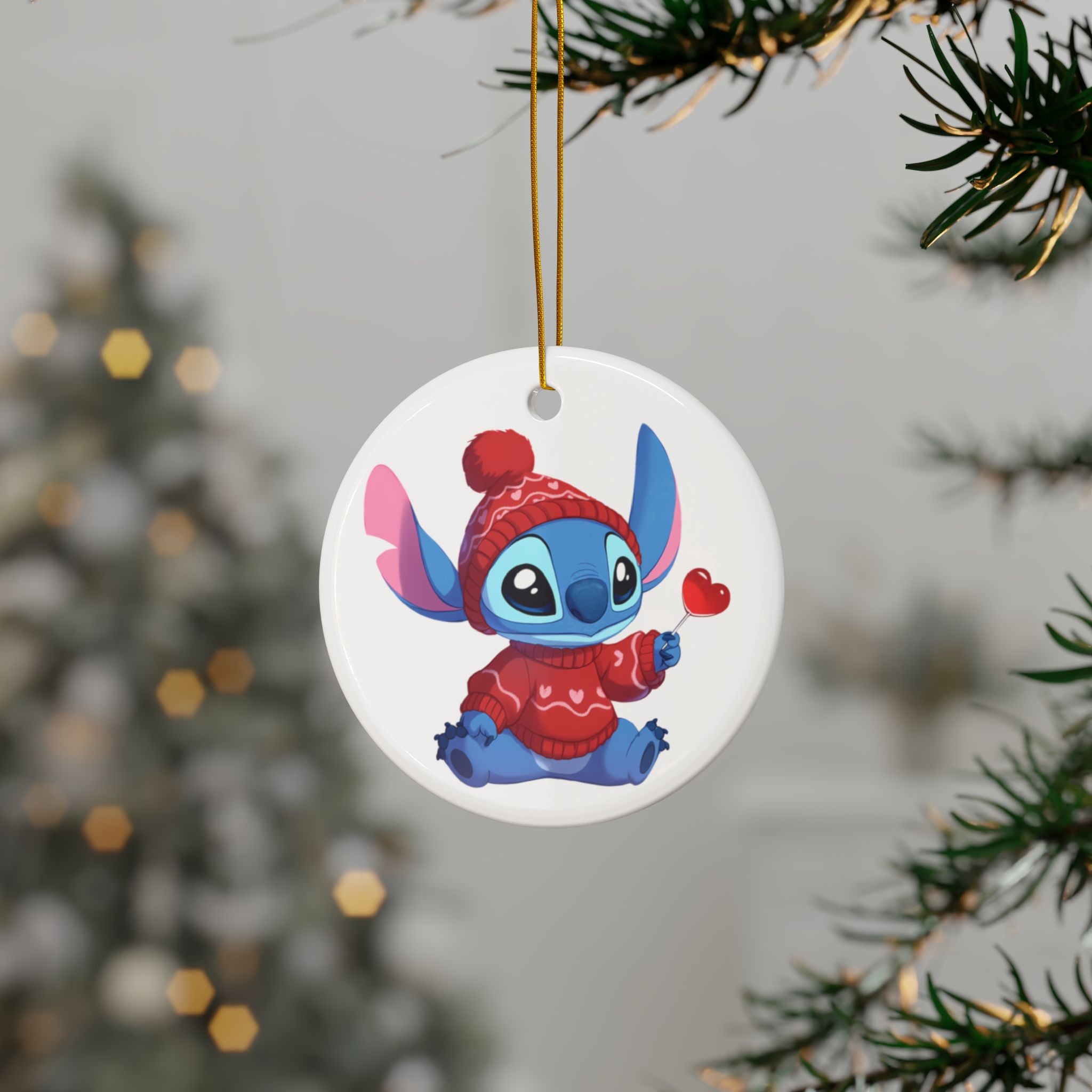 Stitch Ceramic Ornaments, 2-Side Print