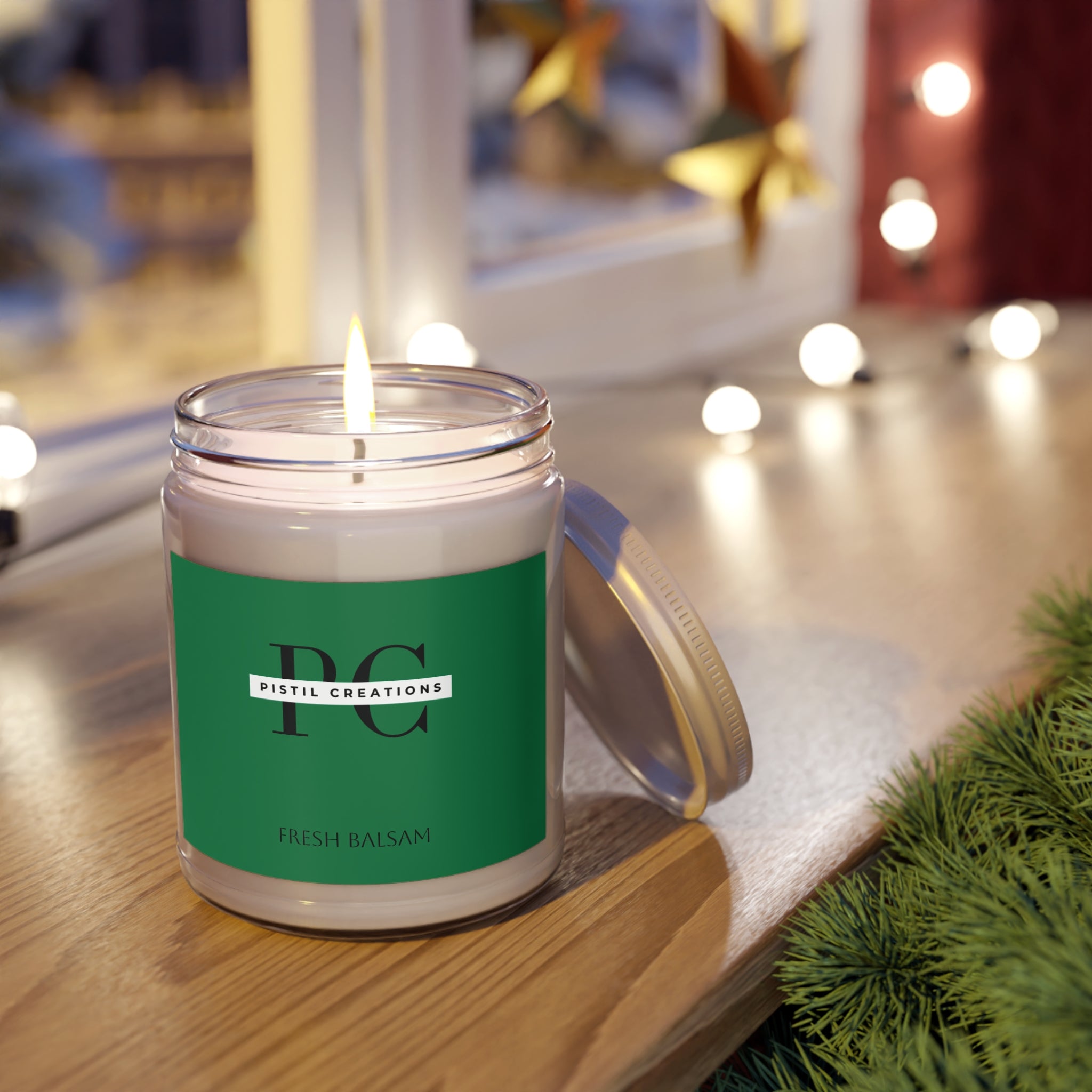 Spiced Pumpkin Ginger, Fresh Balsam pine, Vanilla, Scented Soy Candle