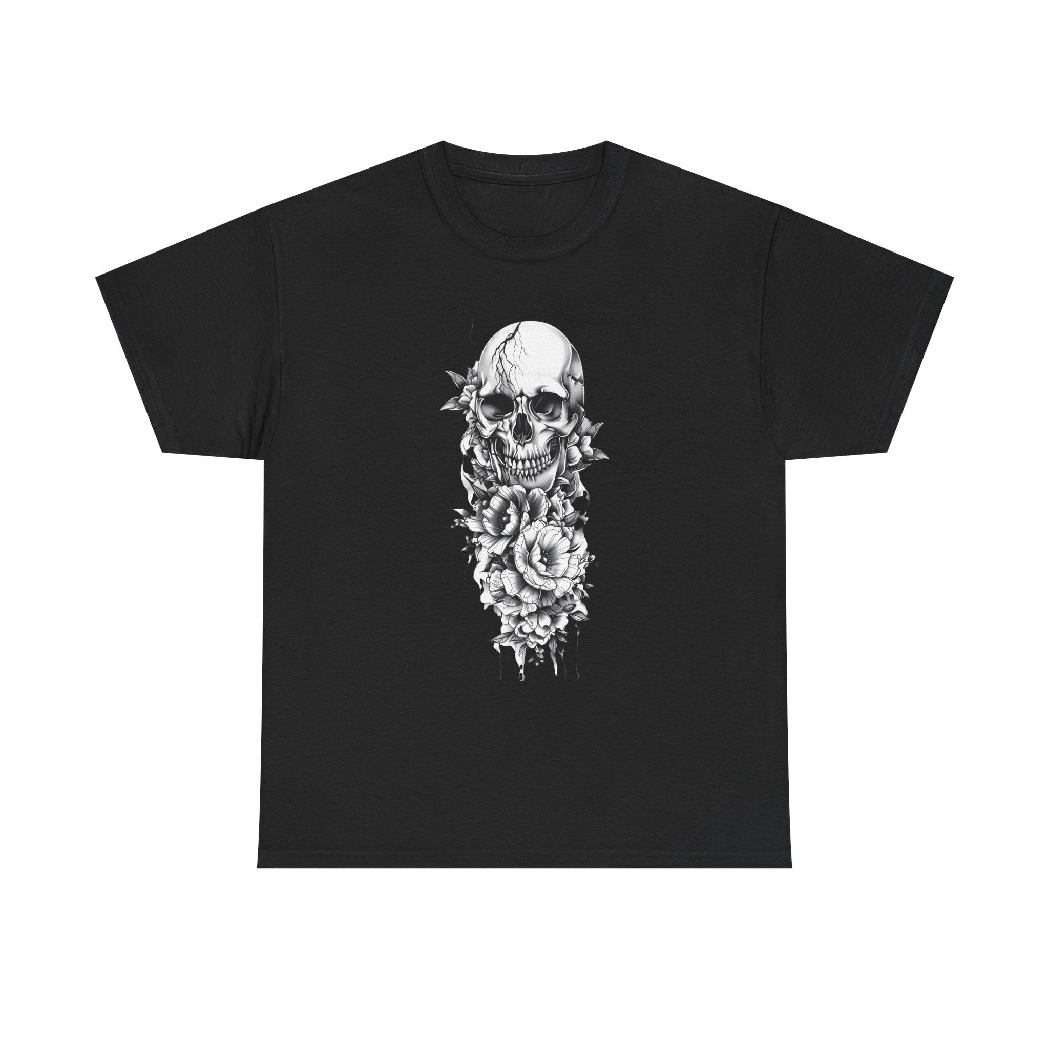 Edgy Skull Floral Tee